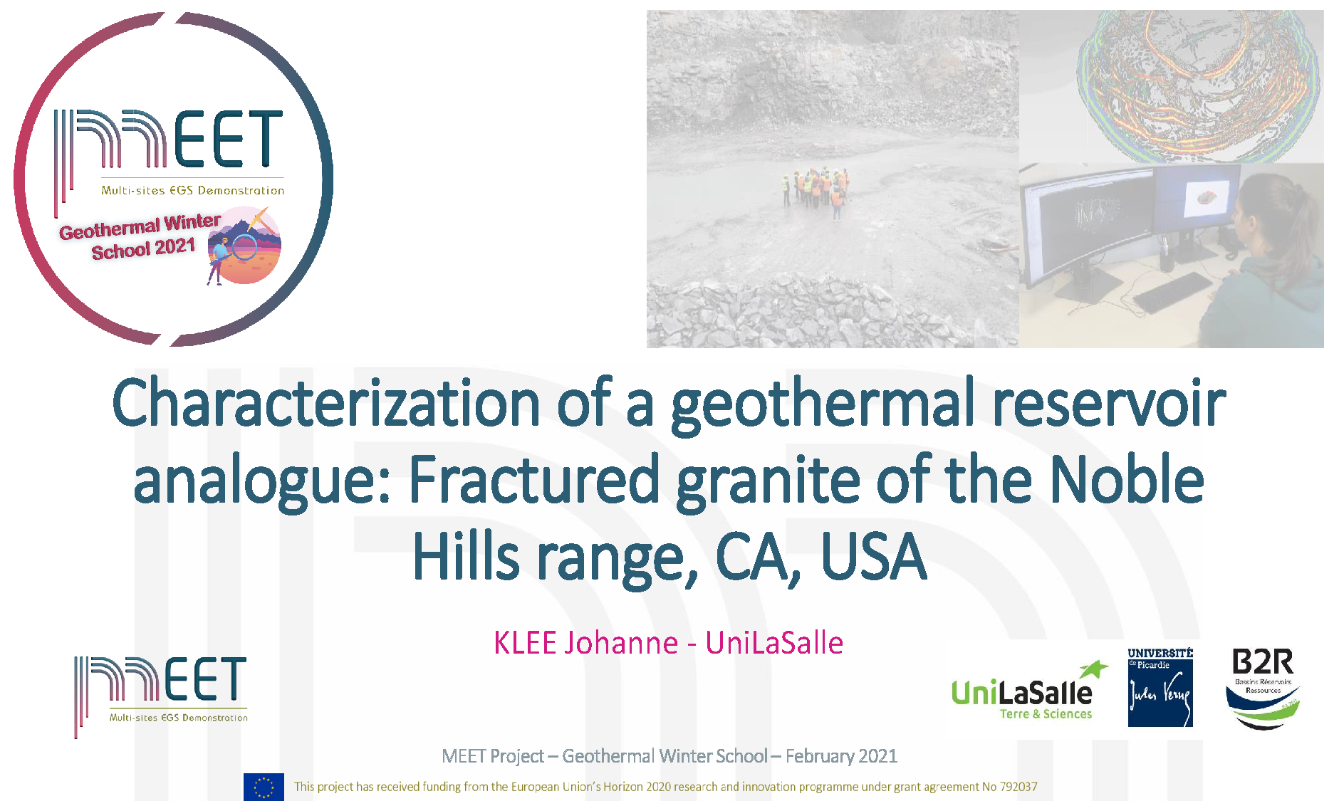 MEET Geothermal Winter School Johanne Klee first slide visual